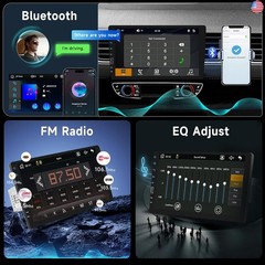9” Car Stereo Single Din Wireless Carplay Android Auto Touch Screen, Rimoody