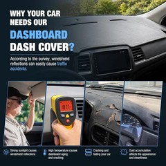 Dashboard Dash Cover Mat Carpet Compatible with 2007-2011 Toyota Camry(Grey)