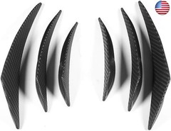 EVGATSAUTO Bumper Canard, 6pcs Carbon Fiber Texture Car Bumper Fin Canard