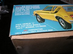 AMT Gremlin X Mini Muscle Car Model Kit 1:25 Scale T216 Molded in White