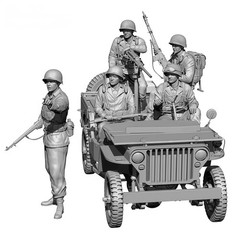 1:35 Resin Model Assembly Kit Gk, Tank Soldier 5 People, Unpainted Model