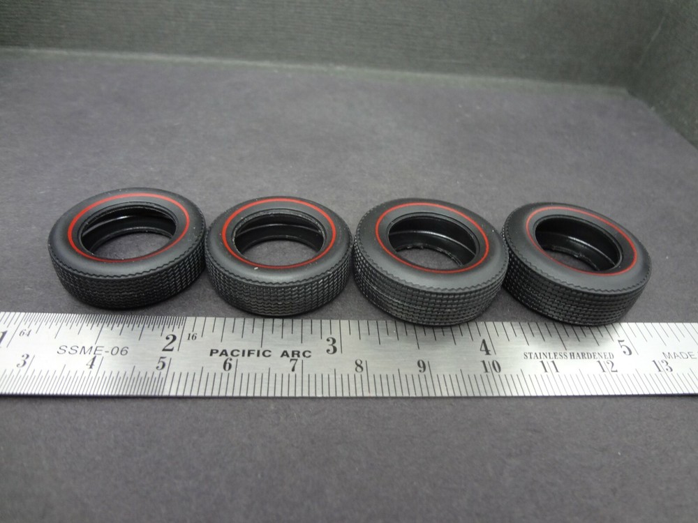 1:25 scale pad printed vinyl MUSCLE CAR RED LINE TIRES (2+2) Read for size