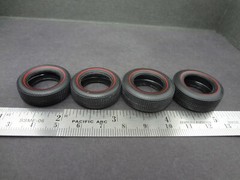 1:25 scale pad printed vinyl MUSCLE CAR RED LINE TIRES (2+2) Read for size