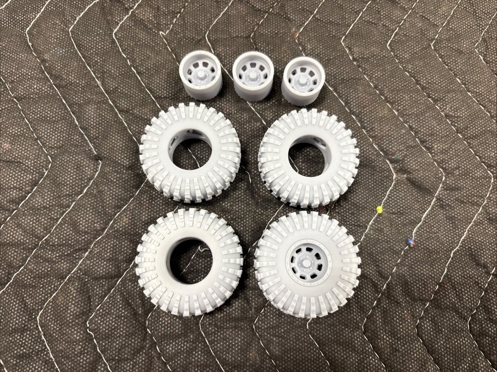 Resin Printed 1/25 Scale 46 X 15.50 Rock Crawler Mud Tires + Wheels Rock Buggy