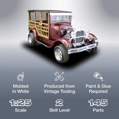 AMT 1929 Ford Woody/Pickup 4 in 1 1/25 Scale Sealed With Bicycle
