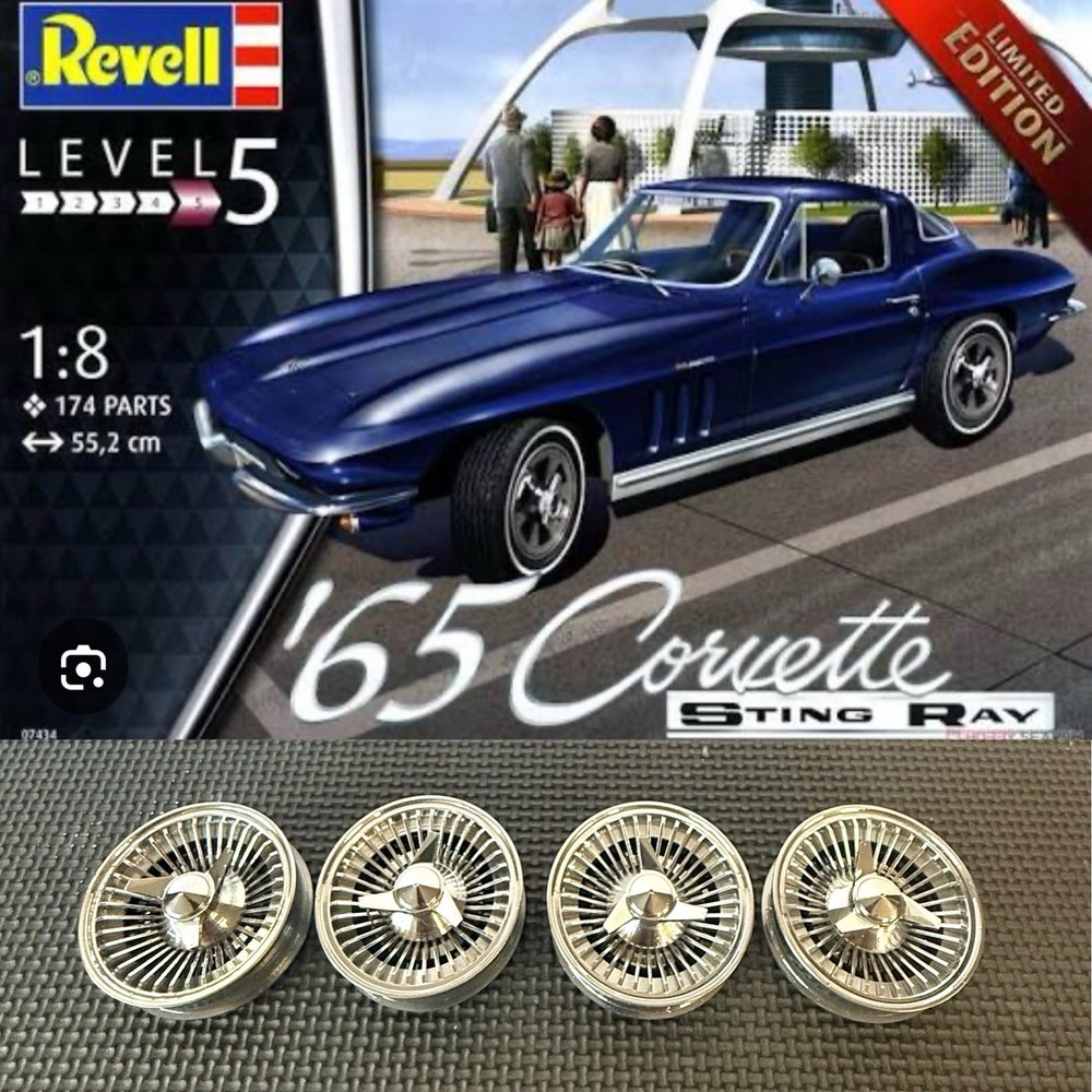 1:8 Corvette Turbines To Fit Stock Kit Tires. Wheels For Sale Only-Chrome