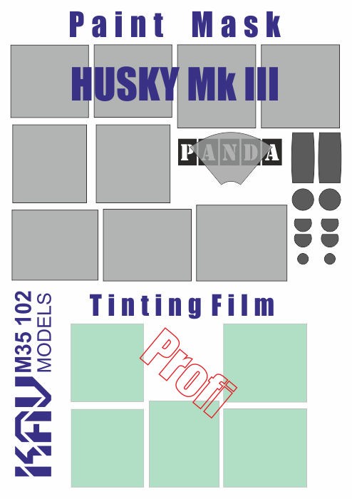 1:35 Window Tint Film Paint Mask for Husky Mk III Panda PH35014