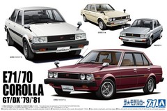 1/24 The Model Car No. 71 Toyota E71/70 Corolla Sedan GT/DX 1979 Plastic Model K