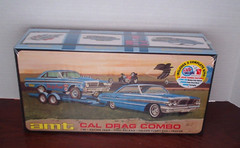 AMT 1:25 scale Cal Drag Combo Ford Galaxie, Falcon Drag Car, Car Hauler Trailer