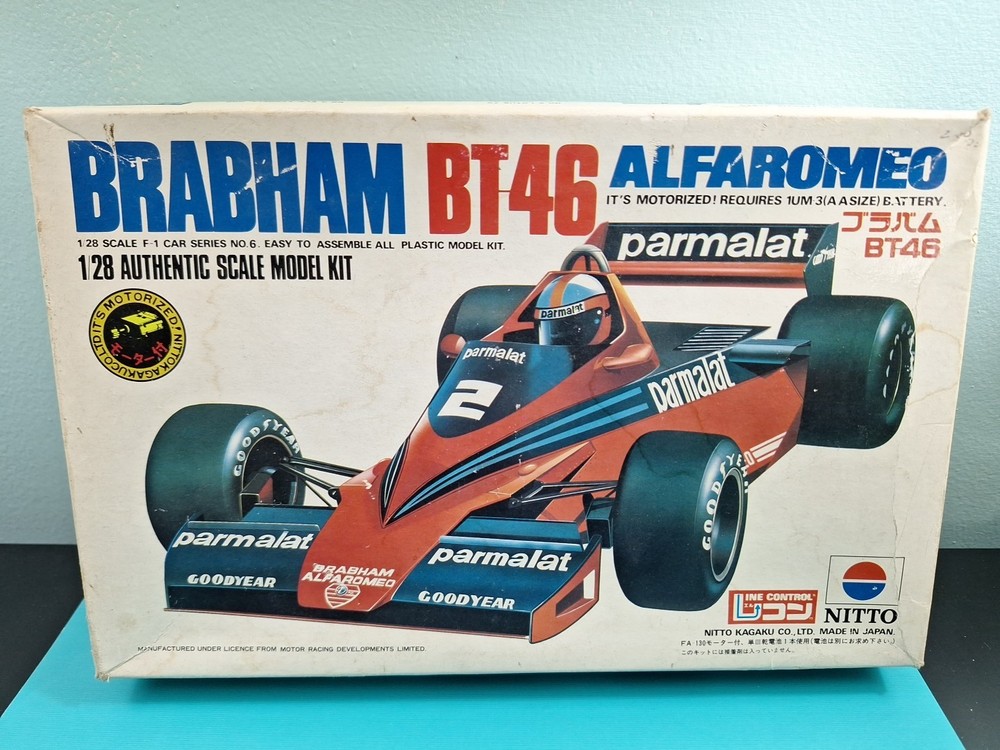 1/28 Nitto Alfa Romeo Brabham BT46 Parmalat Race Car Model Kit Open Box Motorize