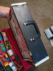 Vintage 1966 Mattel Miniature cars Carrying Case With Cars Lot One Redline Read