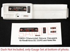 1969 CHEVROLET NOVA SS COPO YENKO GAUGE FACES for 1/25 REVELL kits—PLEASE READ