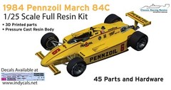1984 Pennzoil Penske March 84C 1/25 scale Rick Mears Indy resin full kit Indycar