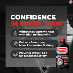 AMALIE DOT 3 Brake Fluid 12oz (160-65031-92), Heavy Duty Drum & Disc Brake