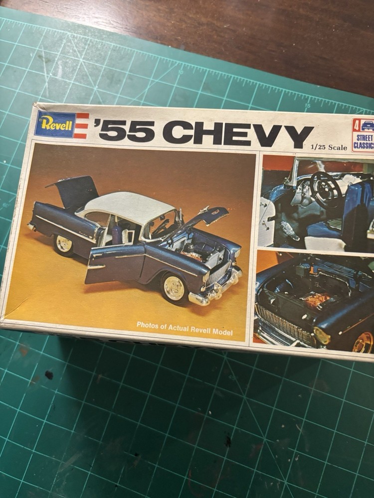 Vintage Revell 55 Chevy Model Kit 1/25 Scale H-1374 Open Box Never Used