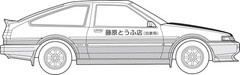 Fujimi ISD-019 Trueno AE86 Carbon Bonnet Takumi Fujiwara 1/24 Plastic Model Kit