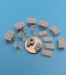 3D Printed 1/25th Scale 16 Piece Automotive Detail Parts Kit Turbo, 3A