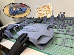 1:8 Large Scale Corvette Summer Complete Resin Model Kit with Engine – 23×8.6in