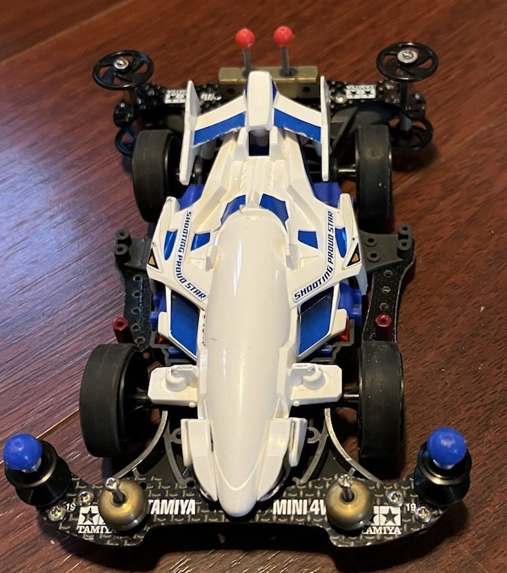 Tamiya Mini 4WD Ready-to-Go Pre-Built MA Chassis Model Car White/Blue/Black