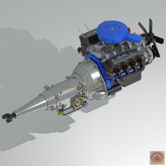 1:8-1:24 Scale Ford 302, 3D Resin Printed Kit with Ford C4 Automatic Trans