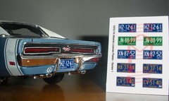 1970 – 1974 ALBERTA CANADA miniature LICENSE PLATES for 1/25 scale MODEL CARS