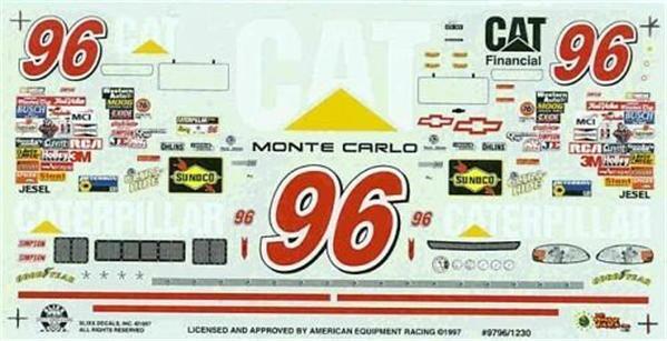 Slixx 1230 #96 Caterpillar 1997-David Green Nascar decal