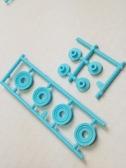 1957 Corvette WHEEL BACKS / INNER WHEELS & RETAINERS from AMT 1:25 Model Kit 57