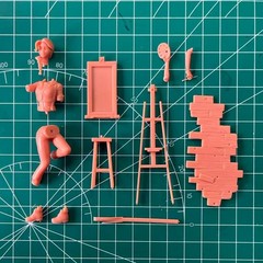 1/24 Scale Resin Figure Model Kit Female Oil Painter Leah Unassembled, Unpainted