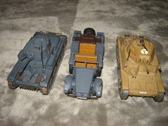 Built Military Vehicles 3 Painted Excellent Condition 1/72 Built Tanks & 6 wheel