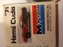 1982 Monogram 1971 Hemi Cuda 1/2 partially built missing parts