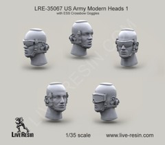 Live Resin 1/35 LRE-35067 Modern US Army Heads w/ESS Crossbow Goggles (Set 1)