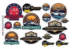 1:87 HO scale model new car automobile sales dealer signs