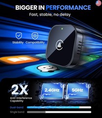 Teeran 2 in 1 Wireless CarPlay and Android Auto Adapter, Easy Setup Plug and