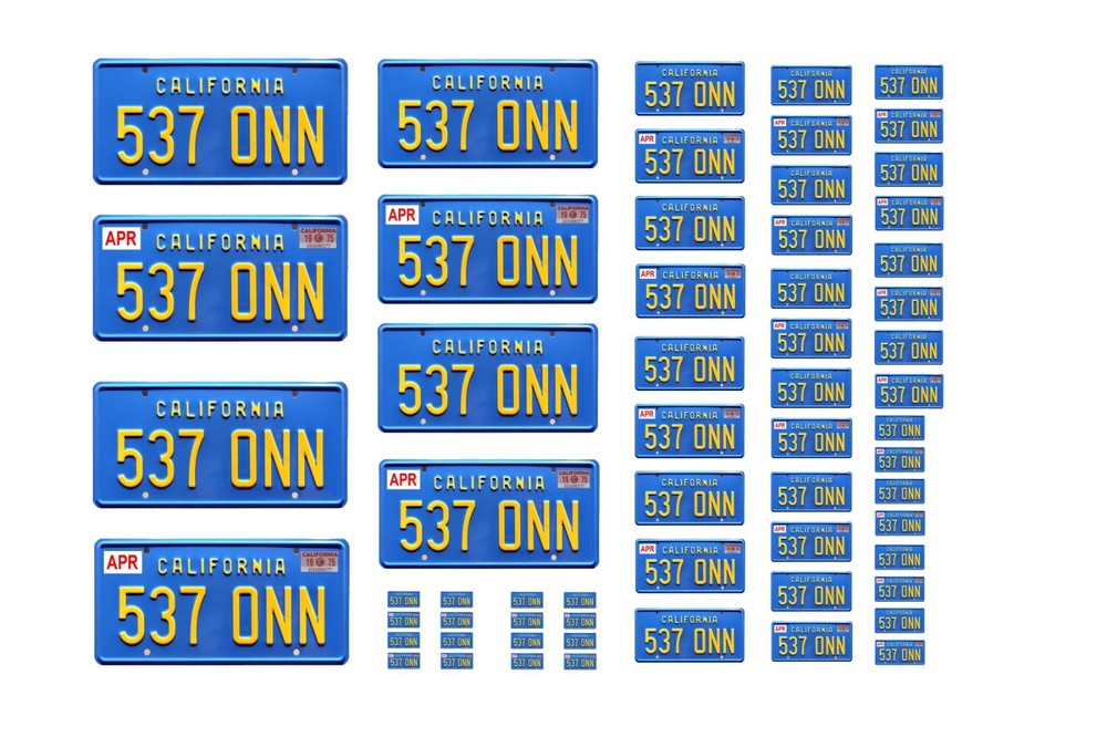 Assorted scale model movie TV car Starsky & Hutch license plates 1/25 1/18