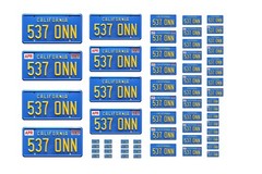Assorted scale model movie TV car Starsky & Hutch license plates 1/25 1/18