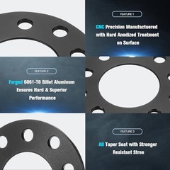 4PCs 1/4″ (6mm) 5×5 5×120 5×127 Wheel Adapters Spacers w/ 78.1mm Bore fit