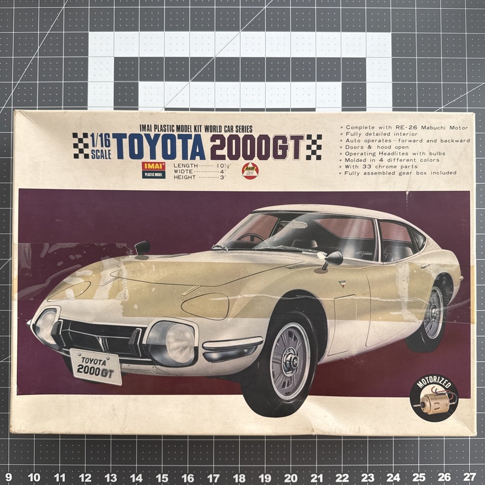 IMAI 1/16 Toyota 2000GT Motorized Model Kit Unbuilt Complete Japan