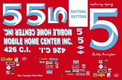 #5 Buddy Arrington 1969 Dodge Mobile Home Center 1/24th – 1/25th Scale Decals