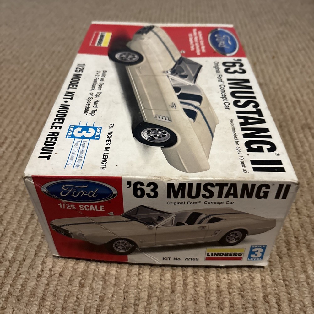 1963 Ford Mustang II Model Kit #72169 1/25 Lindberg 1995 Never Built