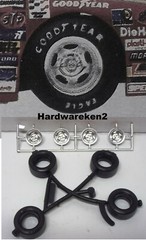 BODY PART – NASCAR 1980-1990’s 5 HOLE RACING WHEEL w/TIRES- 1/24