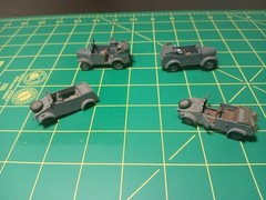 1/72 1/87 ? Army Tank Trucks Built Model WW II German 4 Cars World War Gray