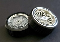 1/18 SUPER SPOKES Chrome LOWRIDER ZENITH Style 2 Prong K/O Rim & LOW PRO WW Tire