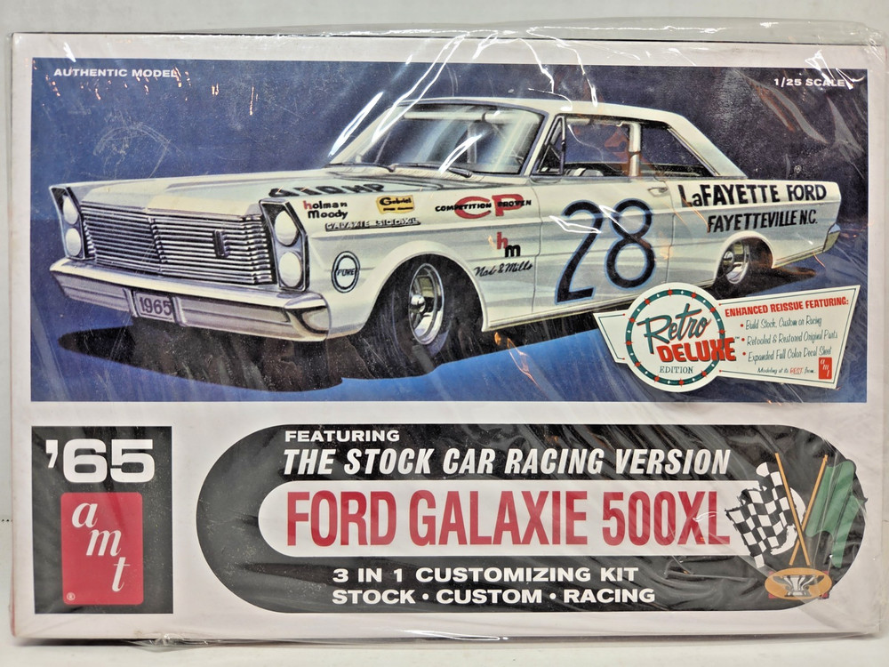 AMT ’65 Ford Galaxie 500XL Model Racing Car 3-in-1 Kit #723/12 Sealed Parts