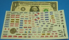 JNJ CLEAR CUT & PEEL STICKERS 1/24 1/32 NASCAR SPONSER CHAMPION CRANE HURST MAC