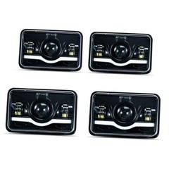 4pcs 4″ x 6″ square white Headlights HI/LO Beam Compatible for 4pcs 4 X 6 inch