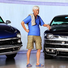 People Sitting and Leaning on Model Cars Resin 3d print Set of 3 Figures