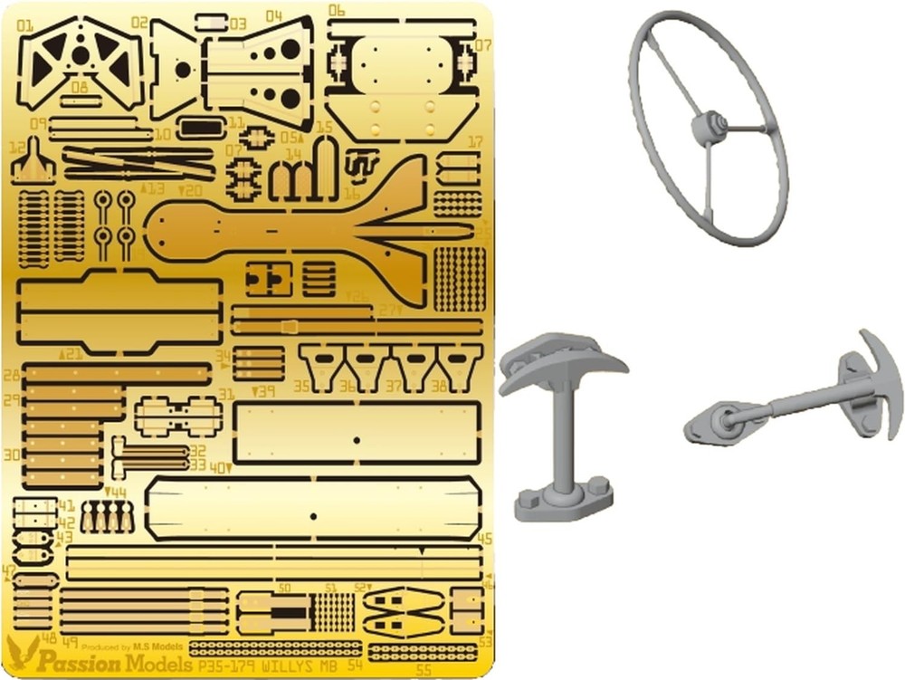 1/35 scale U.S. Willys MB 3D Etched Detail Up Set for Tamiya