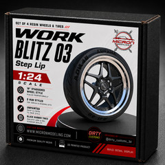 1:24 Work Blitz 03 18″ Wheels & Tires for JDM Nissan Toyota Honda Mazda BMW