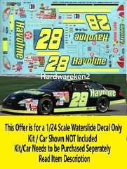 NASCAR DECAL #28 HAVOLINE 2002 FORD TAURUS RICKY RUDD 1/24 SLIXX