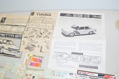 Vintage MODEL CAR INSTRUCTIONS & DECALS Lot Revell BRE STREET DATSUN 510